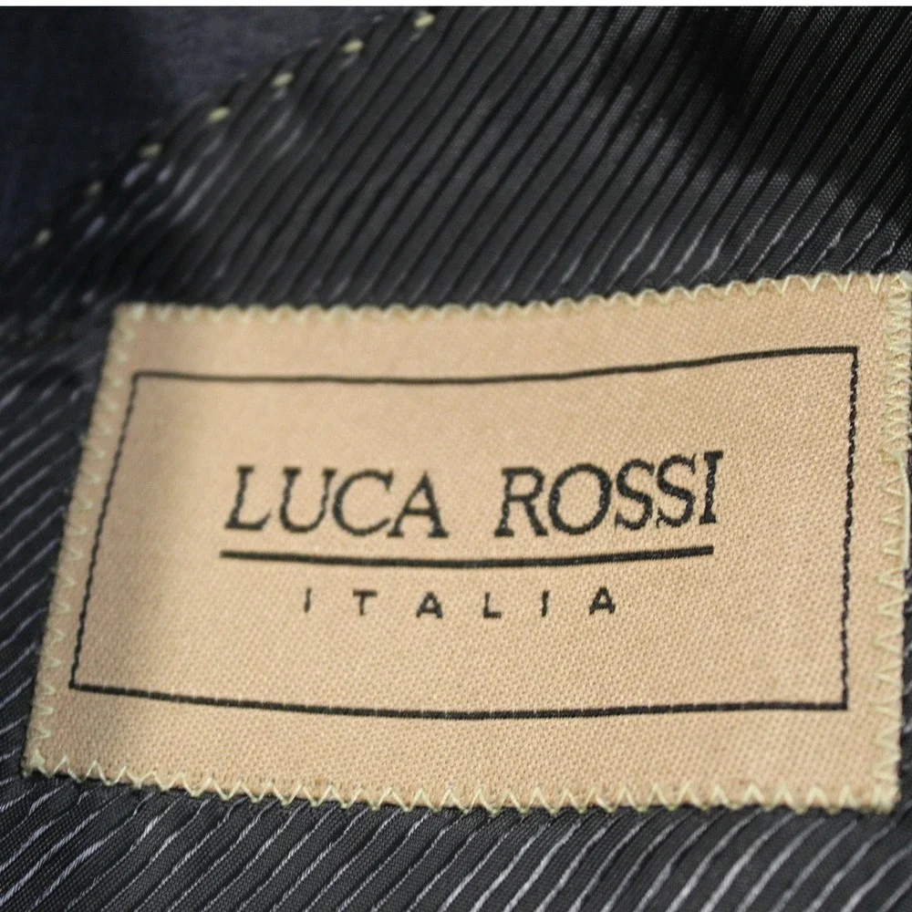 Luca Rossi Italia Mens Grey Pinstripe Suit Jacket Blazer 46L‎ Large Tall